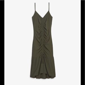 Cinched front midi dress from express